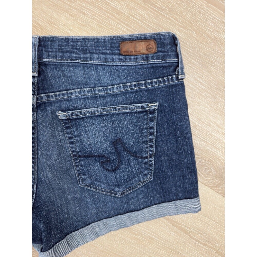 AG Adriano Goldschmied The Pixie Roll Up Denim Shorts Size 30 Medium Wash Cuffed - Picture 10 of 15